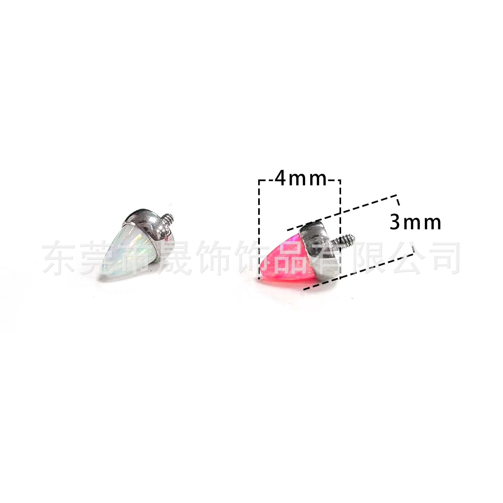 F136 Titanium Alloy 澳宝尖锥 Ear Stud Helix Cartilage Stud G23 Implant Grade Titanium Labret Stud 人体 Piercing Jewelry Accessories 头
