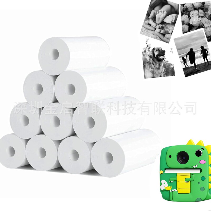 2025 Hot-Selling Kidsren's Camera Universal Consumables Black and White Thermal Photo Paper Handbook Notes Learning Labels Wrong Question Printing