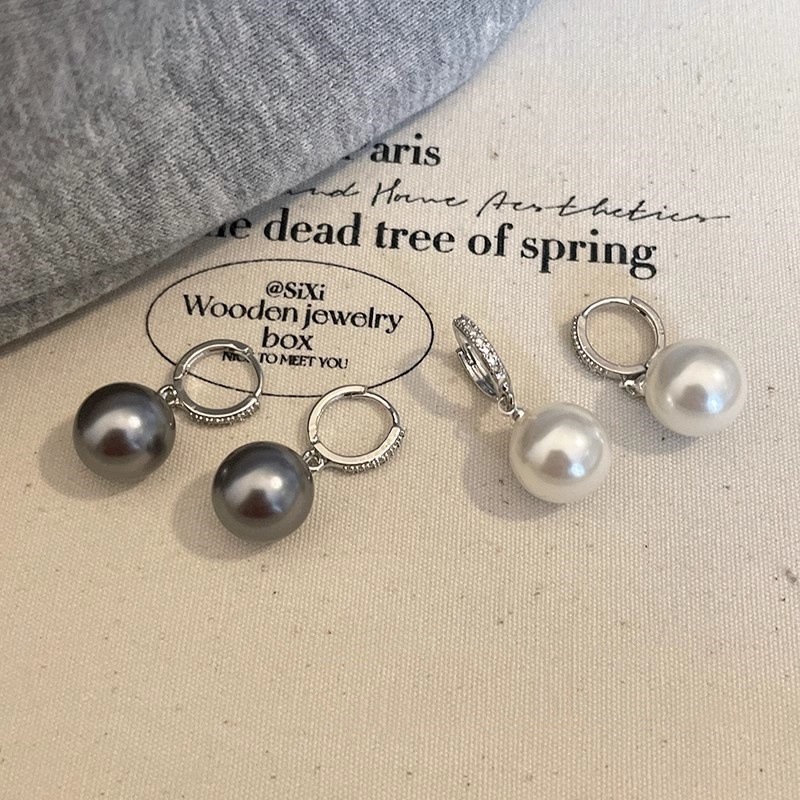 S925银针韩版耳钉简约气质小众个性珍珠耳环女高级感轻奢耳饰批发详情7