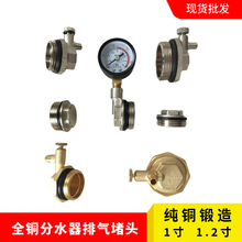 地暖分水器排气堵头暖气片堵头分水器末端全铜堵头压力表堵头配件