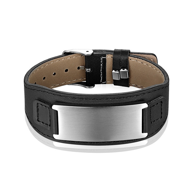 Black leather + blank steel color film