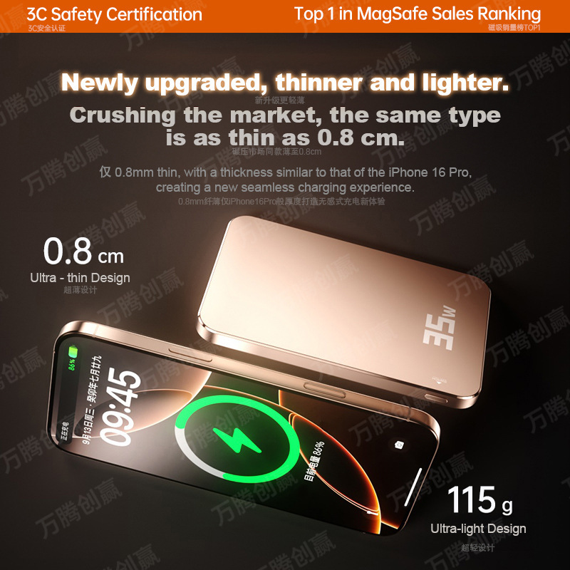 Apple Magsafe 外部バッテリーのカスタマイズに適した国境を越えた人気のワイヤレス磁気パワーバンク|undefined