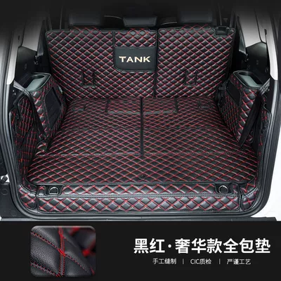 Trunk Mat Trunk Mat, Full Surround, Dedicated - all-inclusive-black-and-red-trunk-mat-with-storage-pocket-tank-500-seven-seats-dedicated