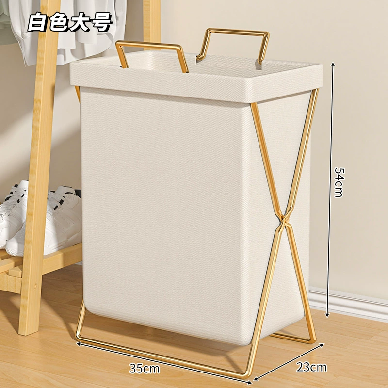Foldable laundry basket, high quality storage basket, gold‑frame options, with/without lid