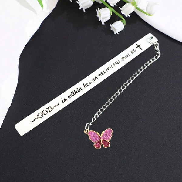 Stainless steel detailed bookmark laser lettering cross-border new…