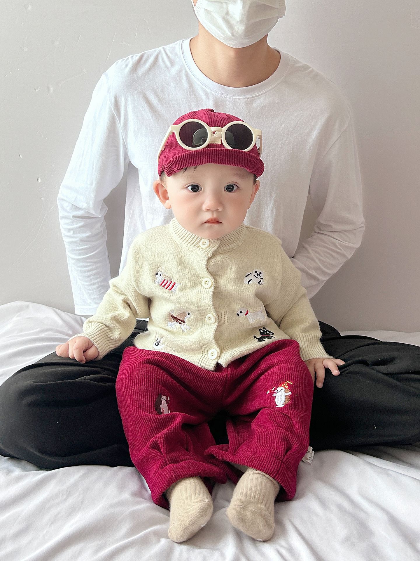 Bebé otoño invierno grueso ropa de escalada nuevo estilo coreano para niños y niñas Jacquard camiseta de punto lindo bebé abrigo camiseta