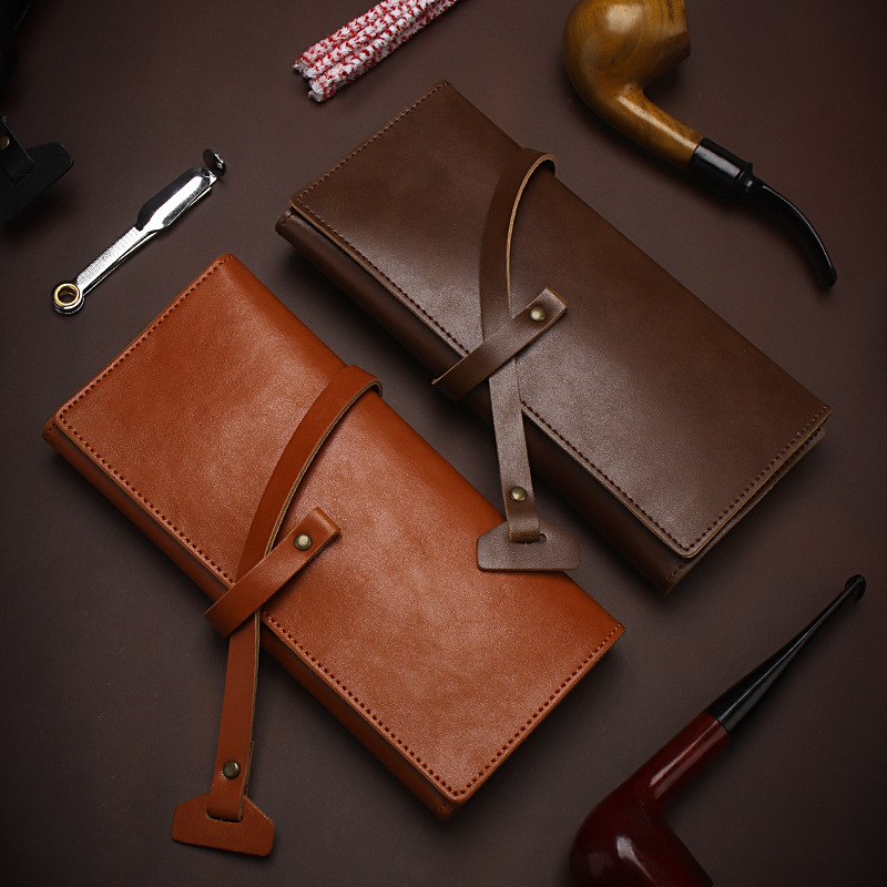 Portable Tobacco Hydration Bag Genuine Leather Pipe Bag