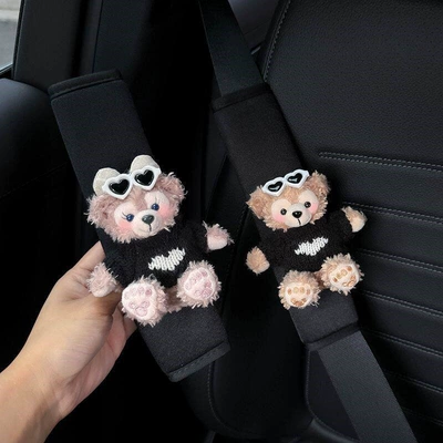 Seat belt shoulder pad Vinci Dada Car Seatbelt Shoulder - tianfei-white-heart-mirror-black-heart-clothes-2-black-shoulder-pads