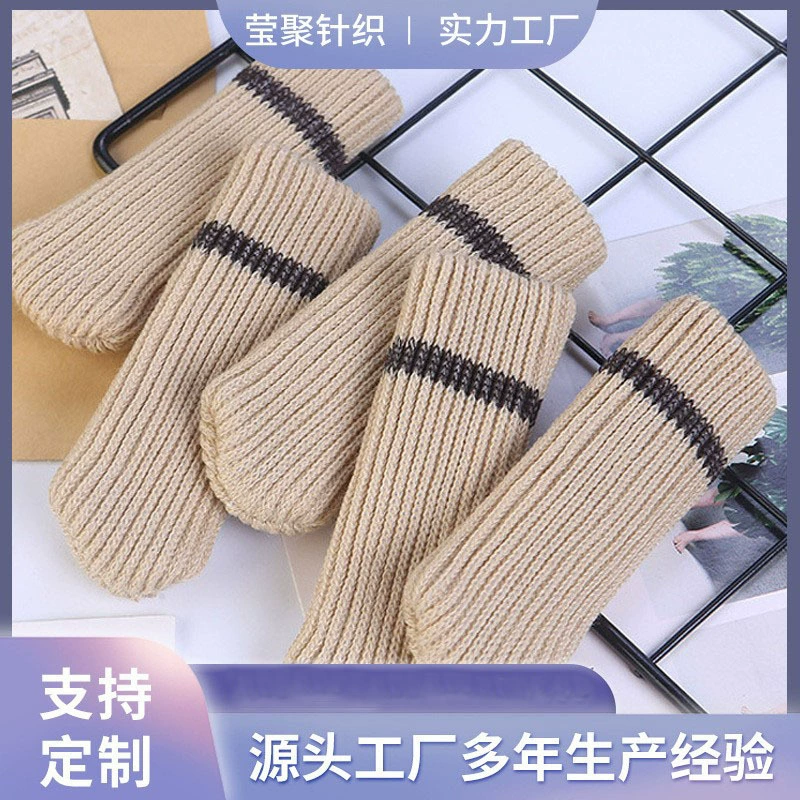 Индивидуальный двойной утолщенный чехол для ног стола и стула, Сращивание, Круглый нижний защитный чехол для ног стола, бытовой вязаный стул, подушка для ног