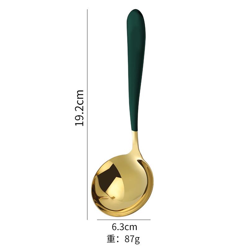 Cuchara de sopa de acero inoxidable 304 vajilla doméstica cuchara de sopa mango largo cuchara redonda profunda cuchara de sopa 304 cuchara colador cuchara