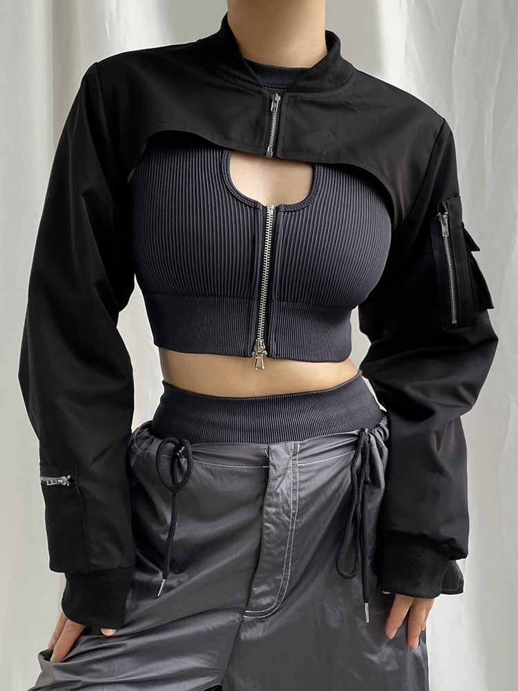 Autumn fashionable design jacket with zipper