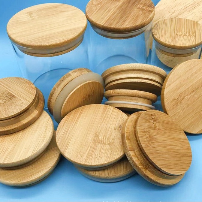 Customized Silicone Ring Bamboo Lid Glass Jar Bamboo Wood Lid Sealing Lid Round Mug Lid Candle Cup Lid Round Customized Silicone Ring Bamboo Lid Glass Jar Bamboo Wood Lid Sealing Lid Round Mug Lid Candle Cup Lid Round