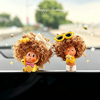 Car ornaments – Decoration Cute Female Influencer - afro-wishing-bottle-lucky-pudding-comes-with-stickers