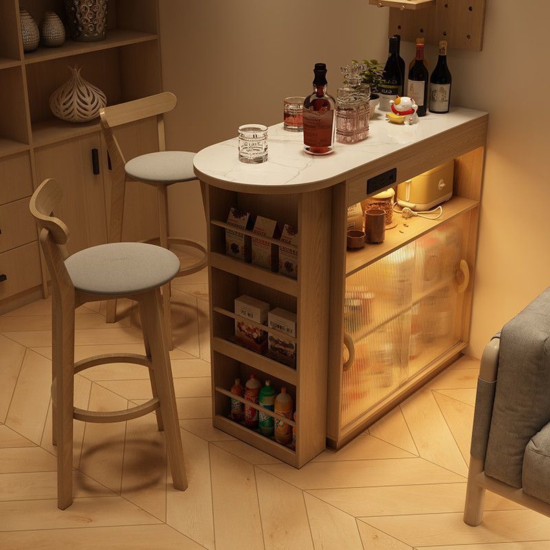 Glass Bar Table Home Integrated Sideboard Living Room Island Dining Table Small Apartment Retractable Partition Storage Internet Celebrity