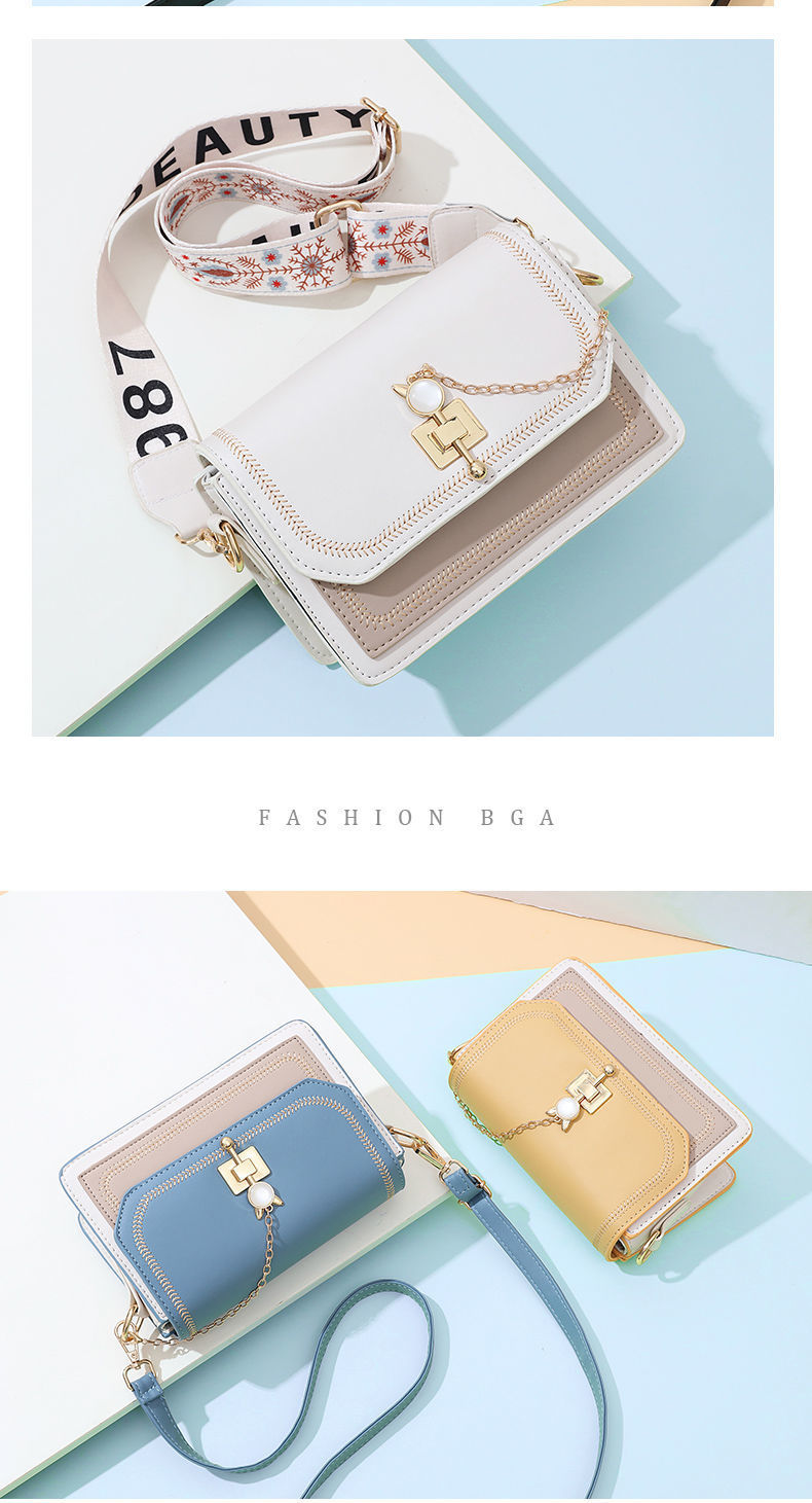 Women's Mini All Seasons Pu Leather Letter Color Block Elegant Chain Square Magnetic Buckle Shoulder Bag display picture 7