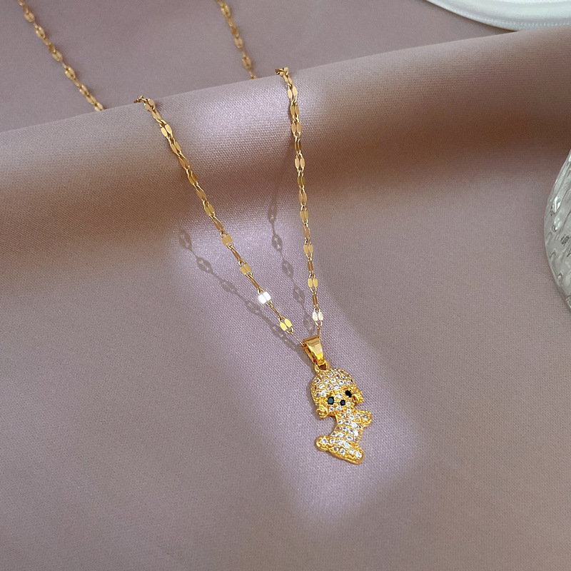 Ethnic Style Animal Titanium Steel Necklace Star Chain Diamond Zircon Stainless Steel Necklaces