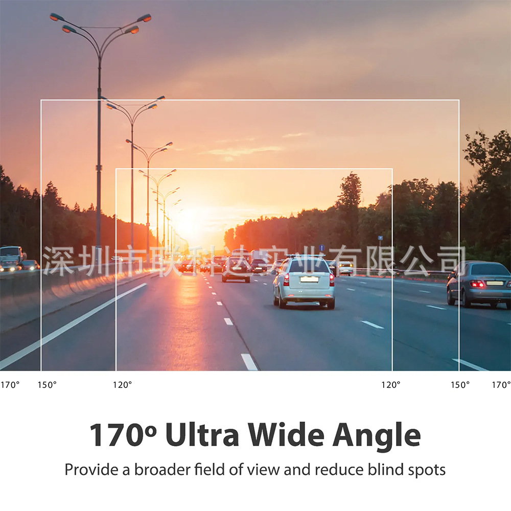 New 3inch Four-Channel High-Definition Dash Cam with Infrared Night Vision, Ips Hd Screen, Wifi Mobile Phone Connectivity, and Multiple Lenses