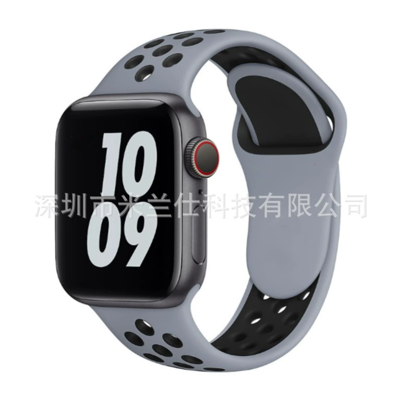 Двухцветный силиконовый браслет Nike S9 подходит для Apple iWatch6789se спортивный Ultra2