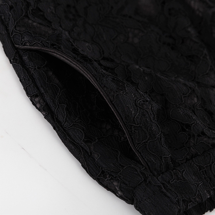 Lace See Through Two Piece Set Women Sexy Sexy Polo Collar Shirt Trousers Suit