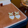 Silver needle, fashionable earrings from pearl, cute accessory, silver 925 sample, internet celebrity