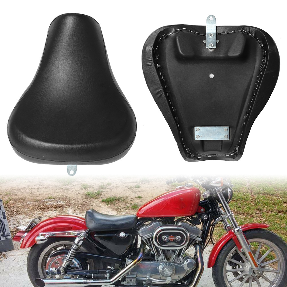 Suitable for Harley Xl883/1200 Modified Black Front Seat Cushion and Front Seat Bag, 1983-2003
