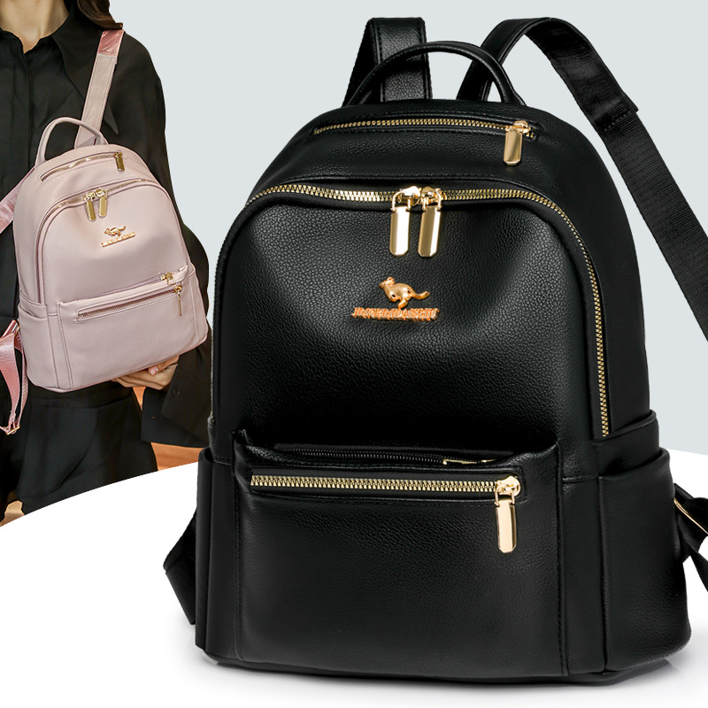 Textura transfronteriza sencilla de dama retro europea y americana mochila de viaje de gran capacidad de color sólido sencilla mochila de viaje de hombro