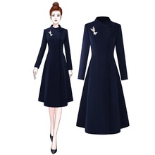 职业新款立领空姐毛呢大衣新中式案场客服前台礼仪工作服呢子外套