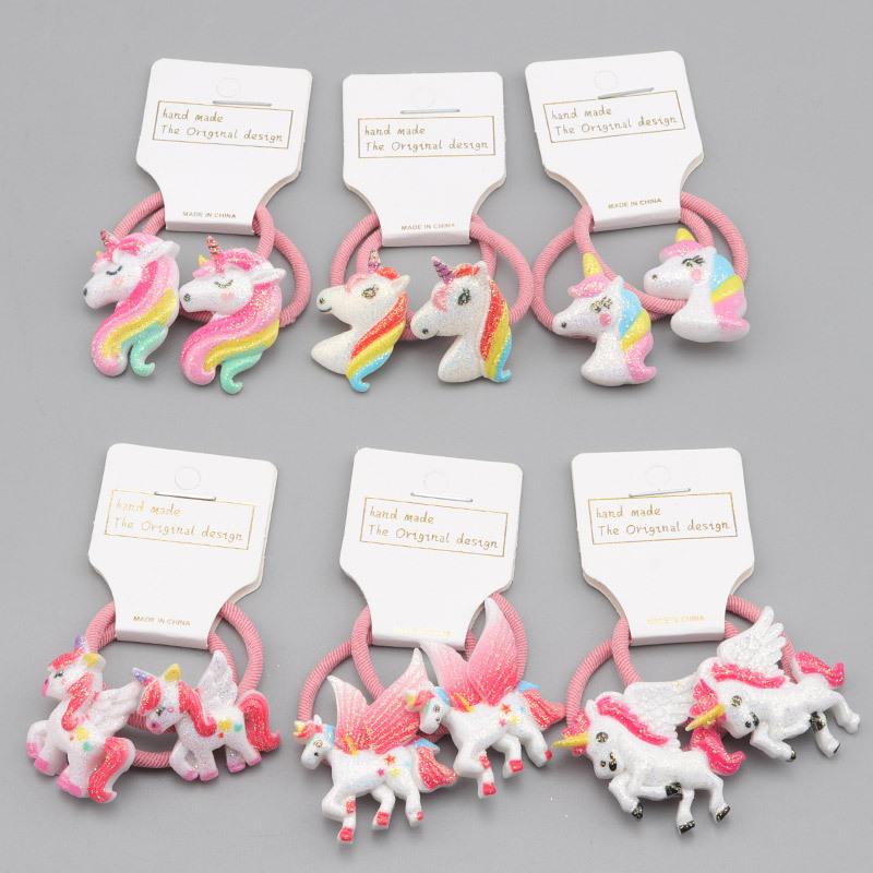 Cute Unicorn Resin Rubber Rubber Band display picture 2