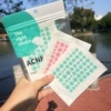 Большой зелёный пакет, 1 упаковка, 2 пластины: Розовый, Синий