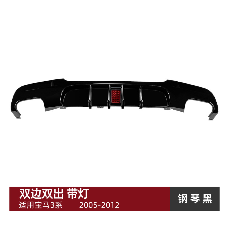 Spoiler, BMW 3 Series E90 E91 - double-outlet-on-both-sides-piano-black-with-light