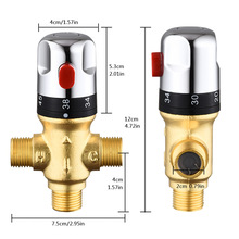 ✅1/2NPT欧规黄铜恒温阀明装太阳能热水器自动恒温控制阀调温混水