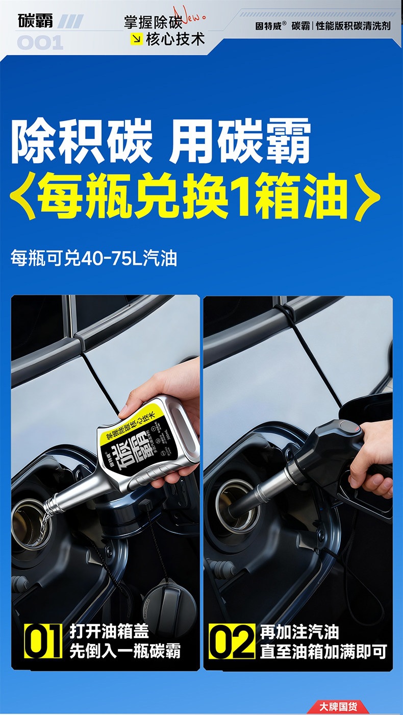GoodeWey Fuel Additive for Removing Carbon Deposits in the Catalytic Converter, PEA Concentrate Engine Gasoline Cleaner