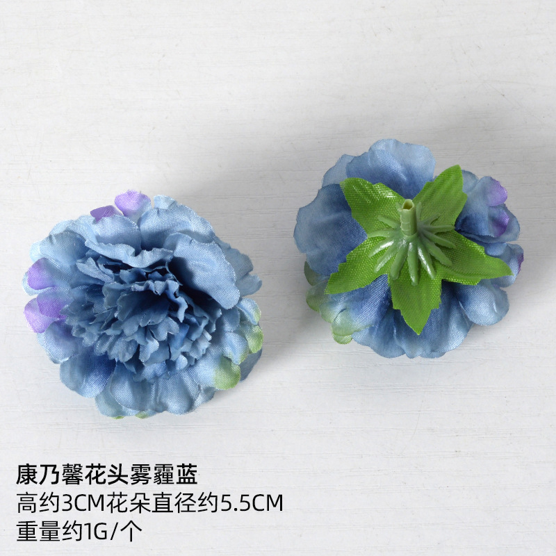 Simulación de flores azules DIY accesorios de cabeza de flores material de boda flor de flor flor flor de flor flor flor de pecho de flor de cabeza pared en el viento