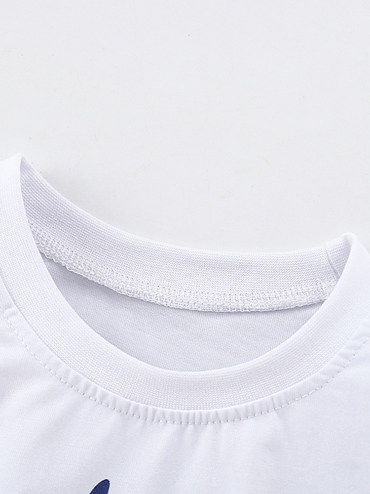 Mawlee camiseta de manga larga para niños de otoño nuevo estilo europeo y americano para niños de media edad cuello redondo casual guapo impresión ropa infantil