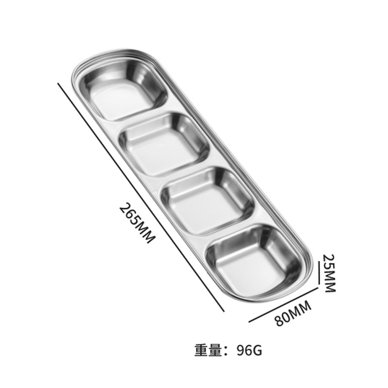 304 ステンレス鋼バーベキューつゆ皿韓国レストラン鍋レストラン 2 コンパートメント 3 コンパートメントソース皿商業調味料皿|undefined