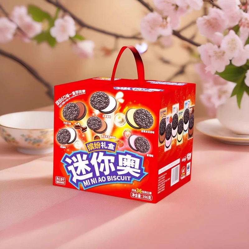 Leba Mini Ao 396g サンドイッチビスケットギフトボックス高品質ココアパウダー 6 つのフレーバーカラフルなギフトパッケージ工場|undefined