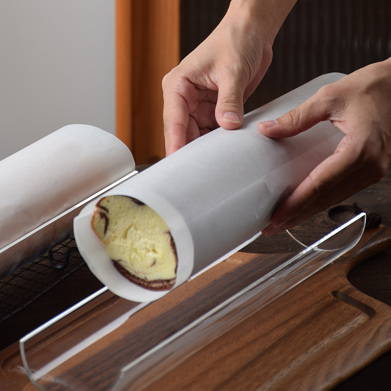 Molde de formación de rollos de pastel refrigerable fijador de rollos de pastel suizo papel de aceite acrílico herramienta de horneado