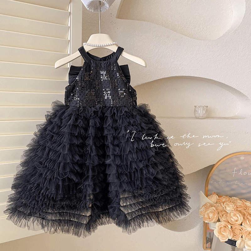 Girls' Birthday Dress 26Th Summer Children's High-End Bow Backless Cake Dress Princess Dress Performance Dress Girls' Birthday Dress 26Th Summer Children's High-End Bow Backless Cake Dress Princess Dress Performance Dress