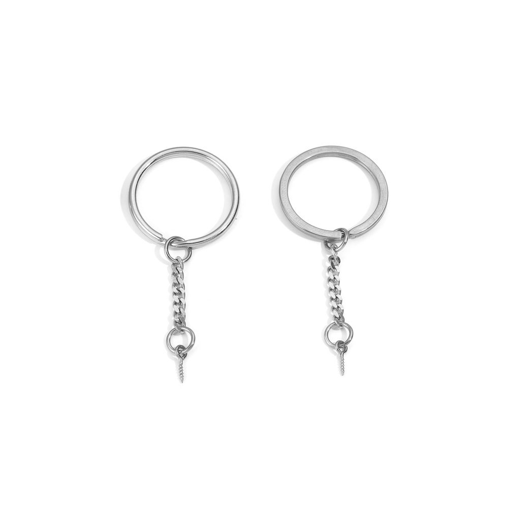5 PCS/Package 25*35mm 30*35mm Stainless Steel Solid Color Polished Keychain Accessories display picture 4