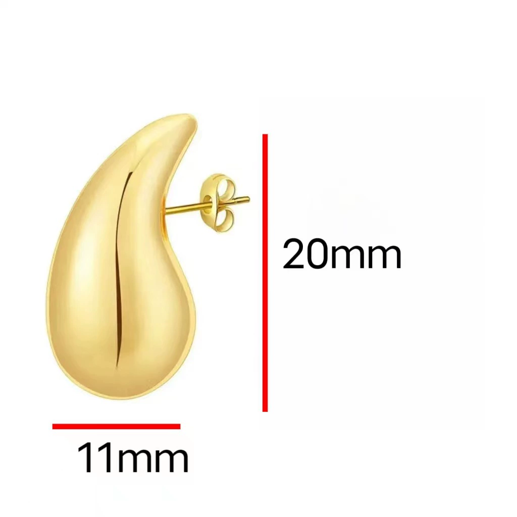 Серьги, дизайн слезка, 24K позолота или серебро, размеры XS–XL