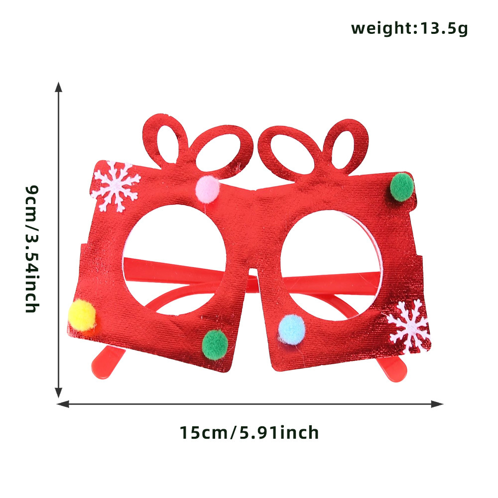 Navidad transfronteriza gafas de decoración para adultos niños regalos de Navidad tela estampada árbol de Navidad caja de regalos marco de gafas de fiesta