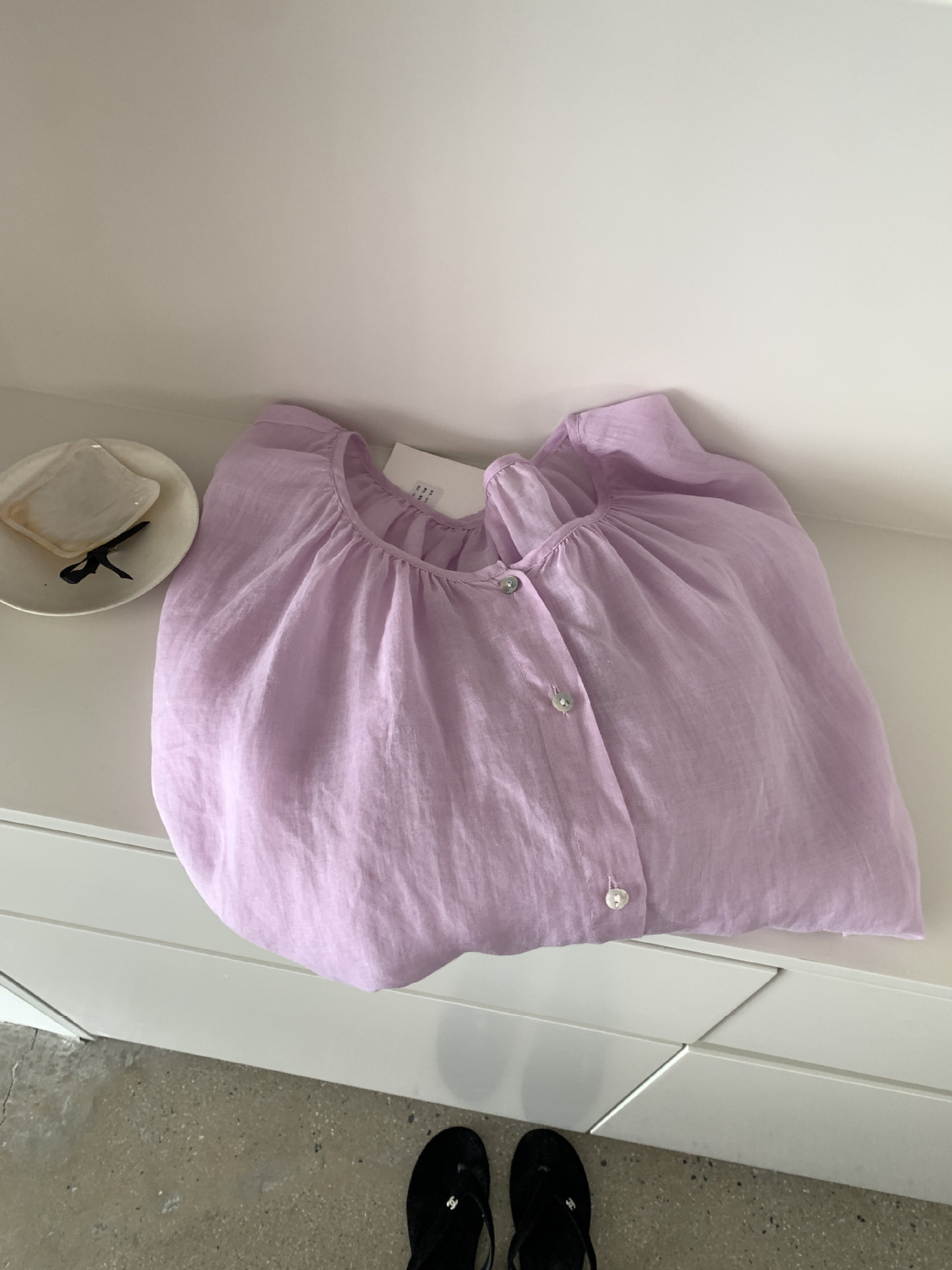 Áo sơ mi nữ linen tay lỡ phong cách Pháp i miss 2026 — xanh đậm, màu trắng, Bột cam, Vàng nhạtcolor chi tiết 31