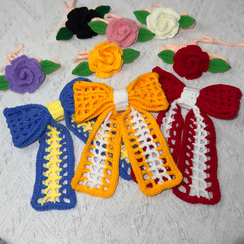 Electric Motorcycle Helmet Decoration Cute Bow Modified Woven Accessories