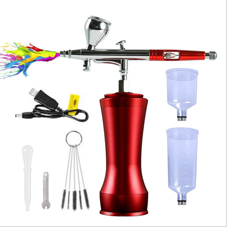 跨境热销自动启停高达模型手办上色喷笔气泵喷绘美容彩绘喷涂工具