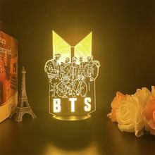 usb小夜灯BTS防弹少年团合照标志粉丝应援周边七彩立牌氛围灯周边