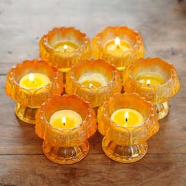 琉璃灯座供杯净水杯佛前摆件家用蜡烛液体酥油莲花烛台供灯