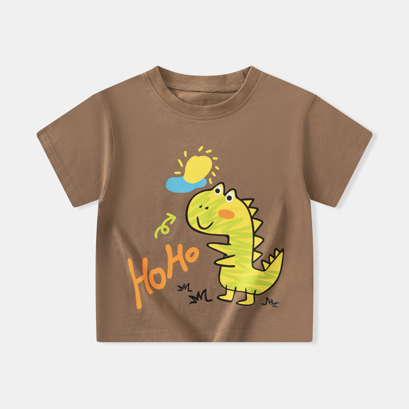 Betop ropa para niños coreanos camiseta de manga corta para niños verano dinosaurio niño bebé ropa de media manga transfronteriza suelta al por mayor