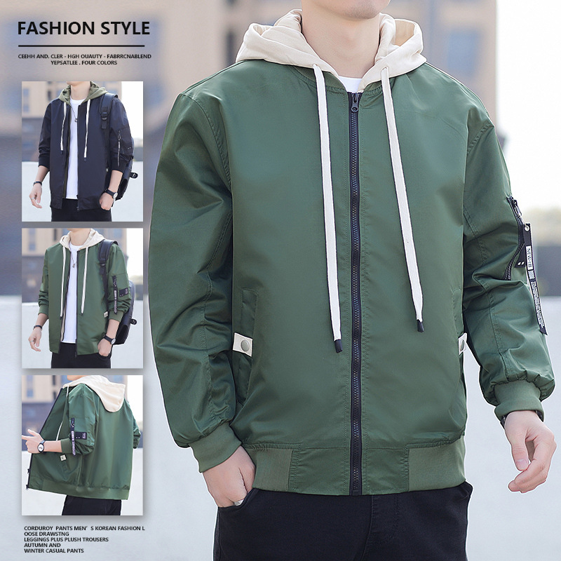 2023 otoño invierno nueva chaqueta chaqueta hombre falso dos piezas chaqueta casual chaqueta tendencia versátil chaqueta casual