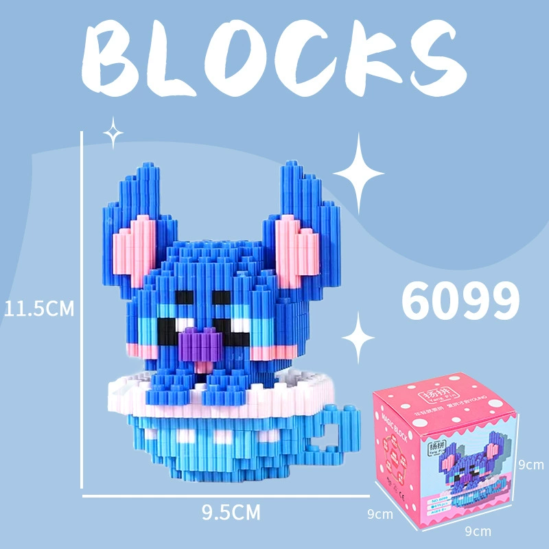 Cartoon Building Block Toy Set, Mini Constructor Doll, 9×9×9 cm, Assorted Character Designs