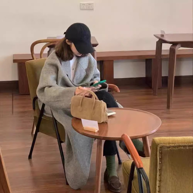 2024 New High-end Alpaca Hose Korean Cashmere Coat Women's Elegant Slimming Cocoon Double-sided Wool Coat